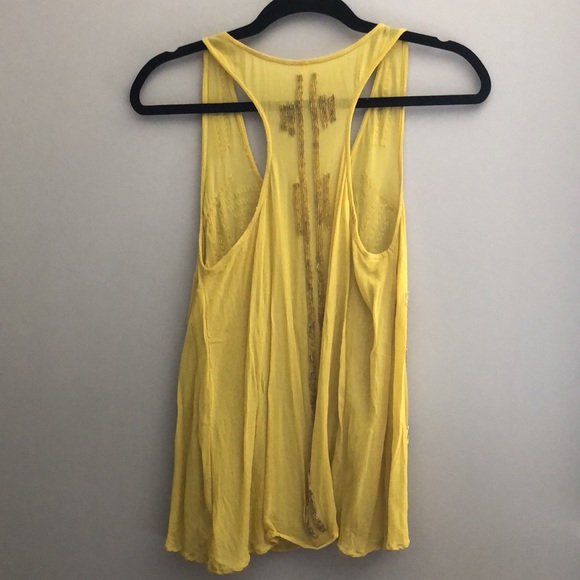 Free People Beaded Boho V Neck Racerback Tank Top - Picture 5 of 5